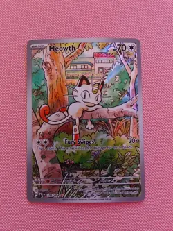 Meowth 106/094 Illustration Rare Phantasmal Flames Pokemon Card #2 - Image 1