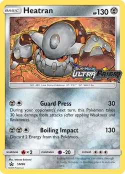 Heatran SM96 Ultra Prism Stamp Promo Pokemon Card NM - Image 1