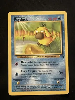 Pokemon TCG Psyduck Fossil, Unlimited Common Card 53/62 Excellent Condition - Image 1