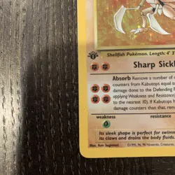1st Edition Kabutops WOTC Holo Pokemon Card Rare - Image 4