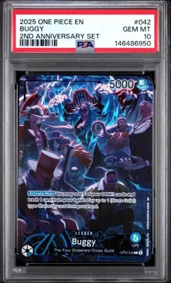 ONE PIECE BUGGY 2025 VERSION 2ND ANNIVERSARY SET #042 PSA 10 - Image 1