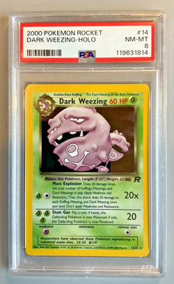 Pokemon Card 2000 Rocket Holo DARK WEEZING 14/82 PSA 8 - Image 1