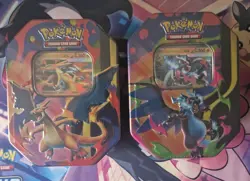 Pokemon Mega Charizard X & Y Tins (x2 Pair) - Both Artworks - Brand New & Sealed - Image 1