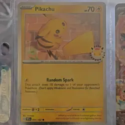 Pokemon TCG Pikachu 051/162 SVP Black Star Promo Pokemon Day Random Spark - Image 1