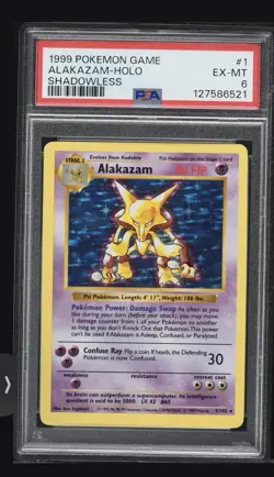Pokemon TCG Shadowless Alakazam Holo Base Set (PLEASE READ DESCRIPTION) - Image 1