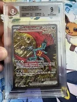 Roaring Moon Ex 2025 Pokemon Prismatic Evolutions #162/131 SIR Beckett 9 MINT - Image 1