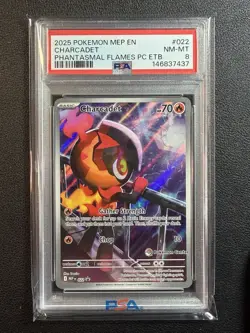 Pokemon Center Stamp Promo Charcadet Phantasmal Flames ETB #022 PSA 8 - Image 1