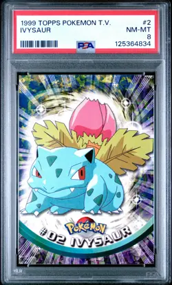 1999 TOPPS POKEMON TV #2 IVYSAUR PSA 8 - Image 1