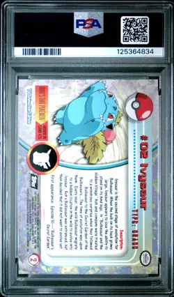 1999 TOPPS POKEMON TV #2 IVYSAUR PSA 8 - Image 2