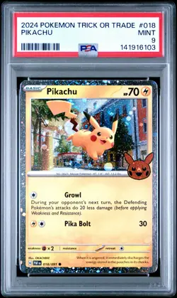 2024 POKEMON TRICK OR TRADE #018 PIKACHU PSA 9 - Image 1
