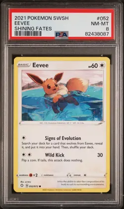 2021 POKEMON SWORD & SHIELD SHINING FATES #052 EEVEE PSA 8 - Image 1