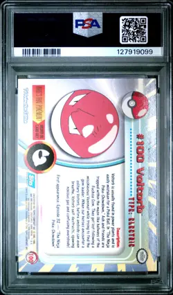 2000 TOPPS POKEMON TV ANIMATION SER 2 FOIL #100 VOLTORB PSA 7 - Image 2