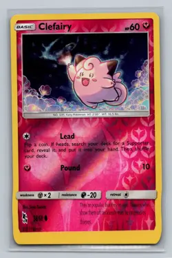 Pokemon Hidden Fates #38/68 Clefairy (38) Reverse Holo Common - Image 1