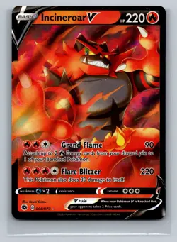 Pokemon Champion's Path #08/73 Incineroar V Ultra Rare - Image 1