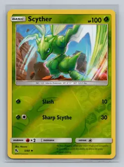 Pokemon Hidden Fates #5/68 Scyther Reverse Holo Uncommon - Image 1