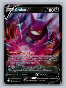 Pokemon SWSH03: Darkness Ablaze #104/189 Crobat V Ultra Rare - Image 1