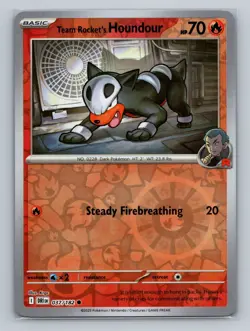Pokemon SV10: Destined Rivals #037/182 Team Rocket's Houndour Reverse Holo - Image 1