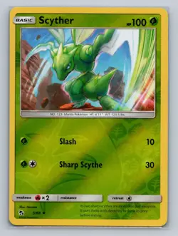 Pokemon Hidden Fates #5/68 Scyther Reverse Holo Uncommon - Image 1