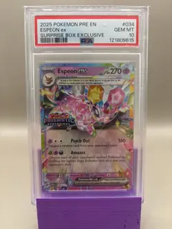 PSA 10 GEM Mint - Espeon Ex #034 Pokemon Prismatic Evolution Surprise Box Exclus - Image 1