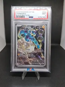 2025 POKEMON SVP BLACK BOLT POKEMON CENTER ETB PROMO #209 THUNDURUS PSA 9 - Image 1
