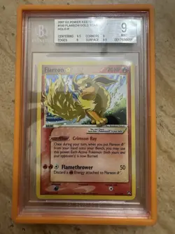 Pokemon Flareon Gold Star Holo EX Power Keepers #100 Beckett Graded 9 - Image 1