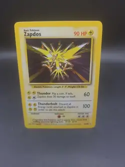 Vintage Pokemon Zapdos 16/102 – Base Set – LP – Holo - Image 1