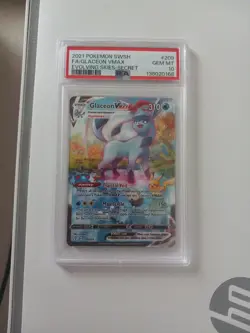 PSA 10 2021 POKEMON SWORD & SHIELD #209 FA/GLACEON VMAX EVOLVING SKIES-SECRET - Image 1