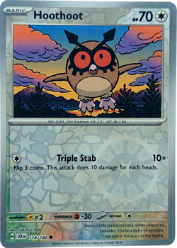 Hoothoot 114/142 Reverse Holo Stellar Crown - Pokemon TCG - Mint - Image 1