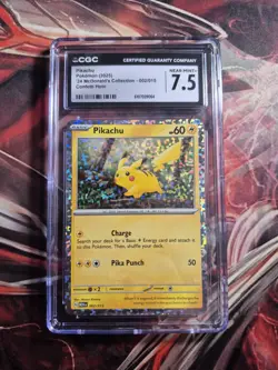 2025 Pokemon McDonald's Collection Confetti Holo #002/015 Pikachu CGC 7.5 NM+ - Image 1