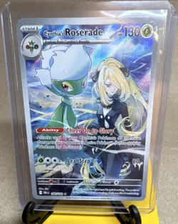 Pokemon Cynthia's Roserade Illustration Rare Holo SV10 184/182 130HP - Image 1