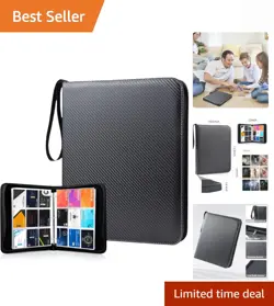 Elegant Trading Card Binder with 900 Pockets and Zipper for Secure Storage - Image 1
