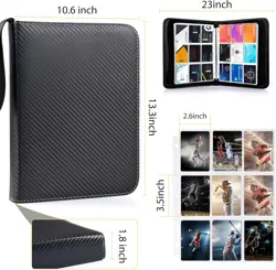 Elegant Trading Card Binder with 900 Pockets and Zipper for Secure Storage - Image 5