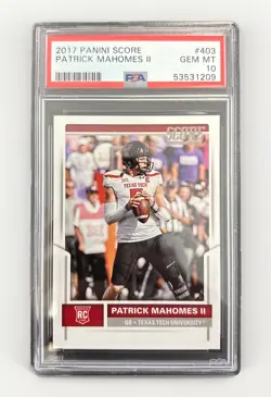 2017 Panini Score - PSA 10 Patrick Mahomes II #403 Rookie Card (RC) - Image 1