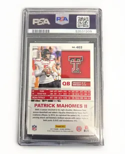 2017 Panini Score - PSA 10 Patrick Mahomes II #403 Rookie Card (RC) - Image 2