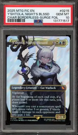 Magic MTG Y'Shtola Night's Blessed FIC CHAR Borderless Surge Foil #0215 PSA 10 - Image 1