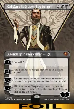 Ral Zarek, Guest Lecturer ** FOIL BORDERLESS ** #282 - Secrets of Strixhaven MTG - Image 1