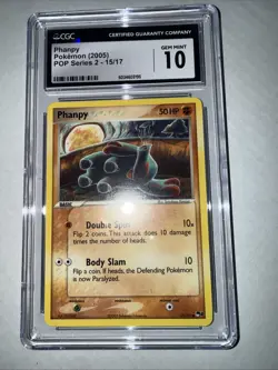 ⭐ CGC 10 GEM MINT ⭐ PHANPY POP Series 2 Pokemon Card 15/17 TCG 2005 - Image 3