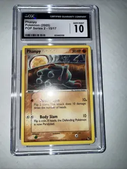 ⭐ CGC 10 GEM MINT ⭐ PHANPY POP Series 2 Pokemon Card 15/17 TCG 2005 - Image 5