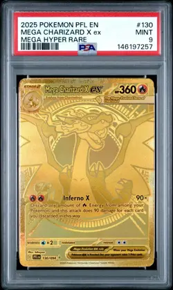 Pokemon PFL EN-PHANTASMAL FLAMES #130 Mega Charizard X ex MHR PSA 9 - 146197257 - Image 1