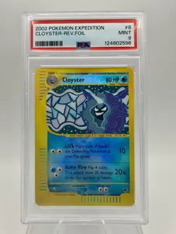 Pokemon Cloyster Expedition Reverse Holo Rare 80HP 008/165 PSA 9 English - Image 1