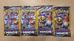 Unified Minds Booster Packs Pokemon TCG 3 Card Pack (4 Packs) - Image 1