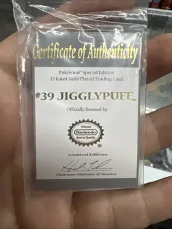 VINTAGE POKEMON JIGGYPUFF #39 23K GOLD PLATED TRADING CARD 1999 BURGER KING - Image 4