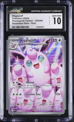 2025 Pokemon Phantasmal Flames #105 Wigglytuff Illustration Rare CGC 10 Gem Mint - Image 1