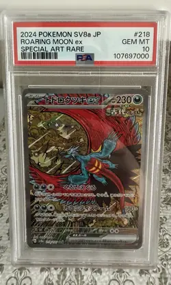 Pokemon TCG PSA 10 2024 Roaring Moon ex SV8a SIR Japanese Holo - Image 1