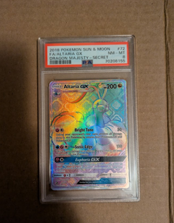 2018 POKEMON SUN & MOON DRAGON MAJESTY SECRET #72 FULL ART/ALTARIA GX PSA 8 - Image 1