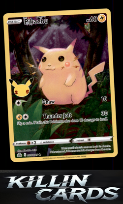 Pikachu 005/025 Pokemon Holo Rare Celebrations Card LP - Image 1