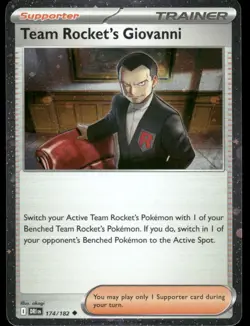 Pokemon Cards Team Rocket's Giovanni 174/182 COSMOS HOLO Destined Rivals UC NM - Image 1