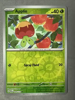 Pokemon TCG * SV Prismatic Evolutions * 009/131 Applin C REVERSE HOLO * FRESH PK - Image 1