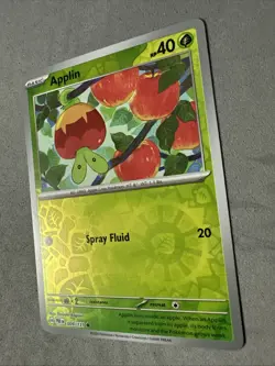 Pokemon TCG * SV Prismatic Evolutions * 009/131 Applin C REVERSE HOLO * FRESH PK - Image 2