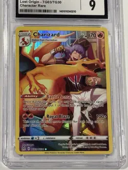 Charizard Character Rare TG03/TG30 Sword & Shield - Lost Origin Pokemon CGC 9 - Image 2
